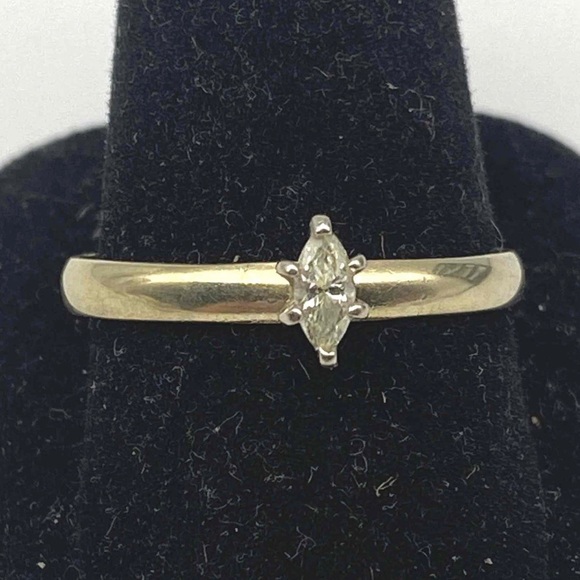 engagement ring Jewelry - 14KT YELLOW GOLD 1/4 CT MARQUISE DIAMOND SOLITAIRE RING